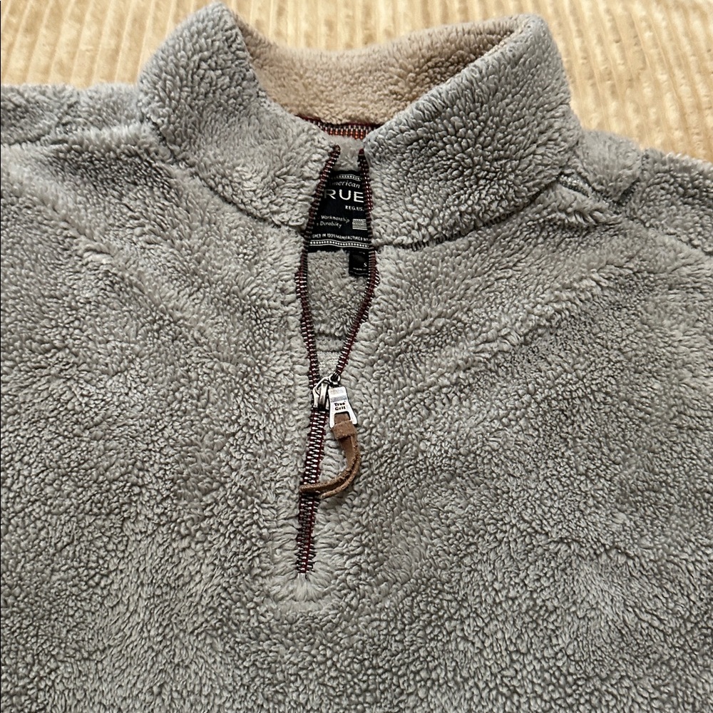 True Grit Zip Up Sweater in Light Gray small - Picture 3 of 5